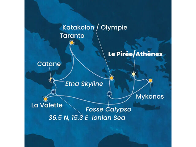 Grèce, Malte, Italie avec le Costa Fascinosa