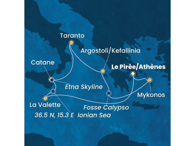 Grèce, Malte, Italie avec le Costa Fascinosa