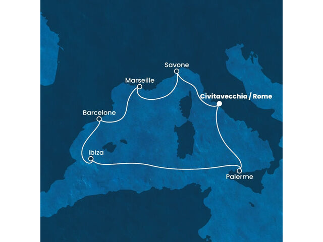 Italie, France, Espagne, Baléares à bord du Costa Toscana