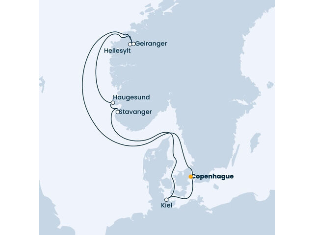 Danemark, Norvège, Allemagne à bord du Costa Diadema