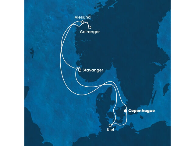 Danemark, Norvège, Allemagne avec le Costa Diadema