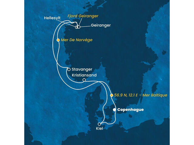 Danemark, Norvège, Allemagne avec le Costa Diadema
