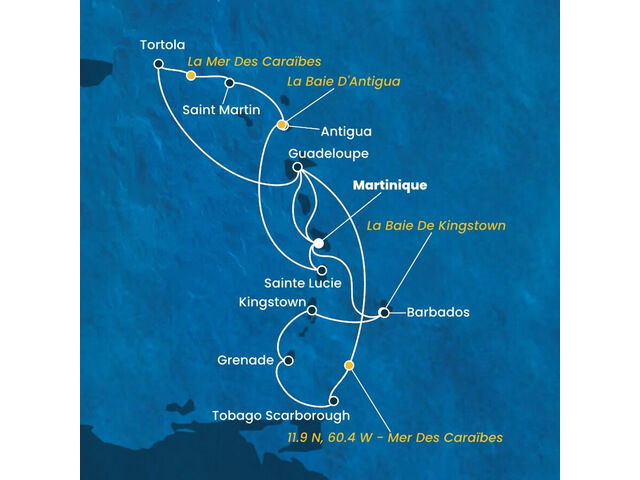 Antilles, Trinité et Tobago, Iles Vierges avec le Costa Fortuna