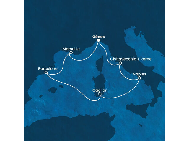 Italie, France, Espagne à bord du Costa Smeralda