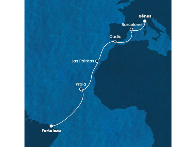 Italie, Espagne, Canaries, Brésil à bord du Costa Diadema