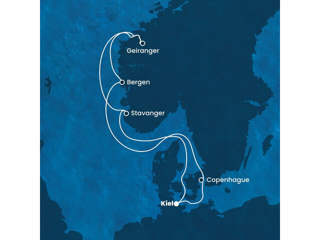 Allemagne, Danemark, Norvège à bord du Costa Diadema