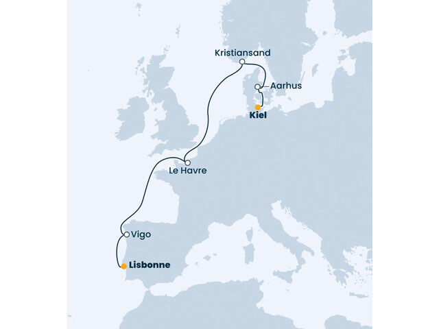 
            Portugal, Espagne, France, Norvège, Danemark, Allemagne à bord du Costa Fascinosa
         