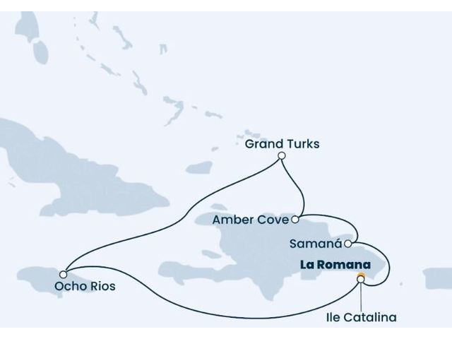 rép.dominicaine, jamaïque, turks et caicos à bord du costa pacifica