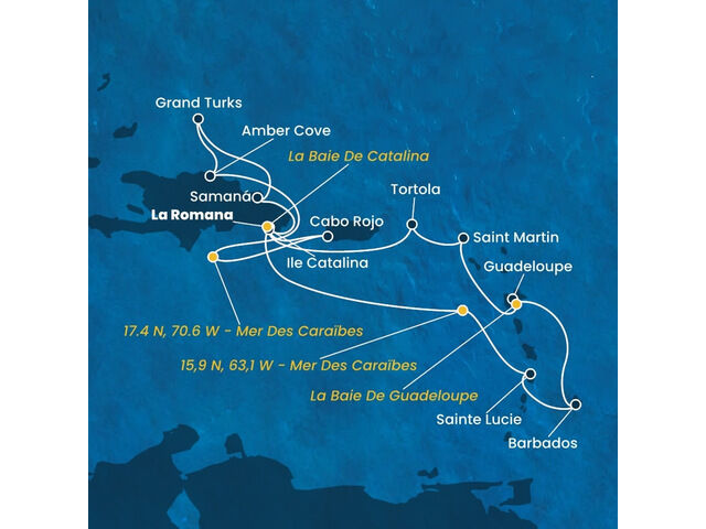 Rép.Dominicaine, Turks et Caicos, Antilles, Iles Vierges avec le Costa Fascinosa