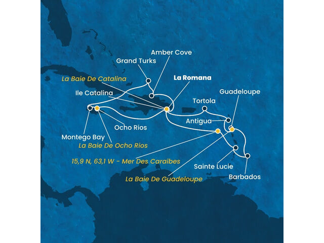 Rép.Dominicaine, Jamaïque, Turks et Caicos, Antilles, Iles Vierges avec le Costa Fascinosa