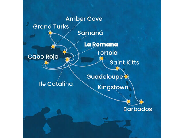 Rép.Dominicaine, Antilles, Iles Vierges, Turks et Caicos avec le Costa Pacifica