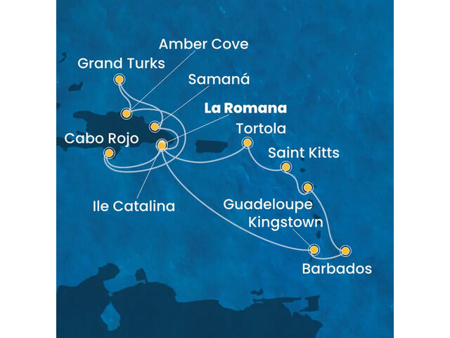 Rép.Dominicaine, Antilles, Iles Vierges, Turks et Caicos avec le Costa Pacifica