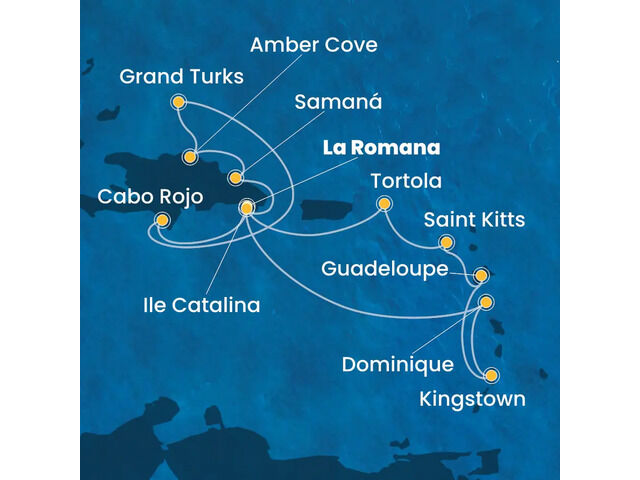 Rép.Dominicaine, Turks et Caicos, Dominique, Antilles, Iles Vierges avec le Costa Pacifica