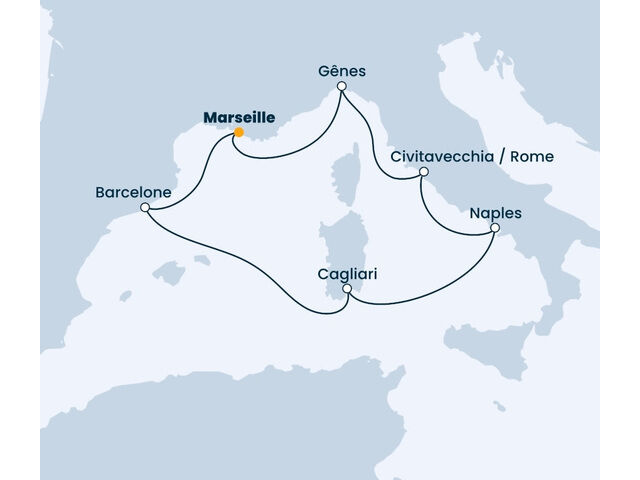 Espagne - Barcelone - Italie - Sardaigne - Croisière en Espagne et Italie à bord du Costa Smeralda