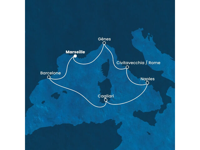 Espagne - Barcelone - Italie - Campanie - Naples - Gênes - Rome - Sardaigne - Croisière en Espagne, Italie à bord du Costa Smeralda