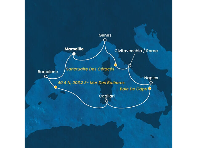 Espagne - Barcelone - Italie - Campanie - Naples - Gênes - Sardaigne - Croisière en Espagne et Italie à bord du Costa Smeralda