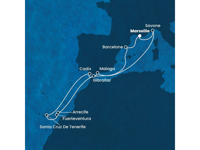 Canaries - Fuerteventura - Espagne - Andalousie - Barcelone - Gibraltar - Croisière en Italie, Espagne, Gibraltar et Canaries avec le Costa Diadema