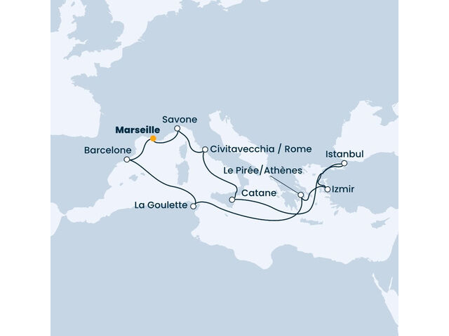 Espagne - Grèce - Italie - Sicile - Tunisie - Turquie - Croisière en Italie, en Turquie, en Grèce et en Espagne à bord du Costa Fortuna