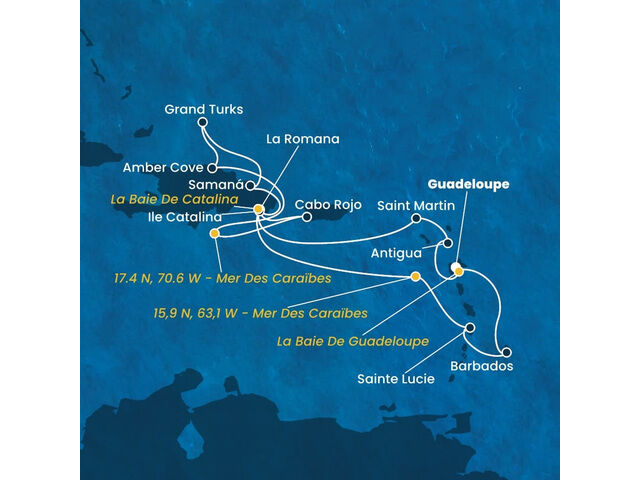 Antilles, Rép.Dominicaine, Turks et Caicos avec le Costa Fascinosa