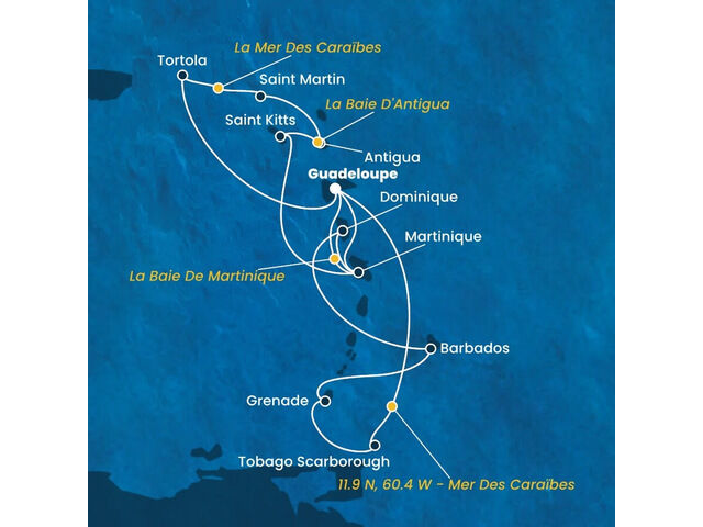 Antilles, Iles Vierges, Trinité et Tobago, Dominique avec le Costa Fortuna