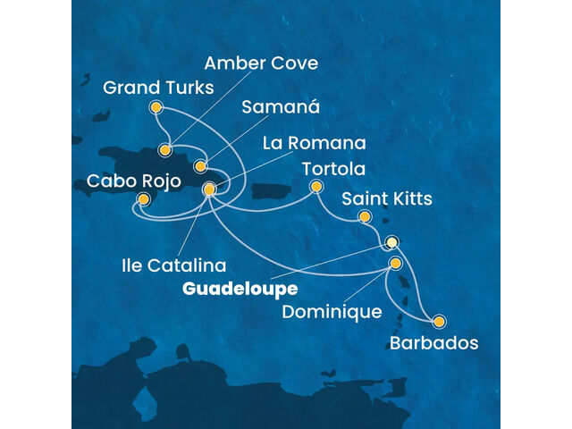 Antilles, Iles Vierges, Rép.Dominicaine, Turks et Caicos, Dominique avec le Costa Pacifica