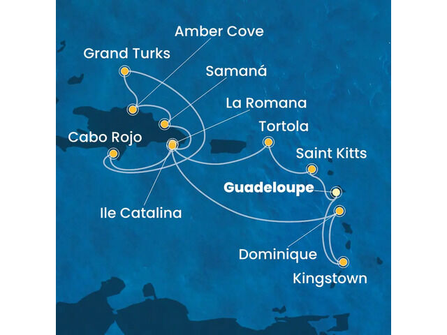 Antilles, Iles Vierges, Rép.Dominicaine, Turks et Caicos, Dominique avec le Costa Pacifica