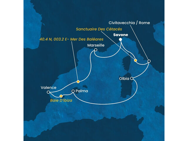 Italie, Baléares, Espagne, France à bord du Costa Pacifica