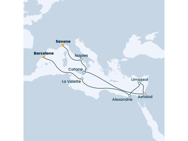 
            Italie, Chypre, Egypte, Malte, Espagne à bord du Costa Pacifica
         
