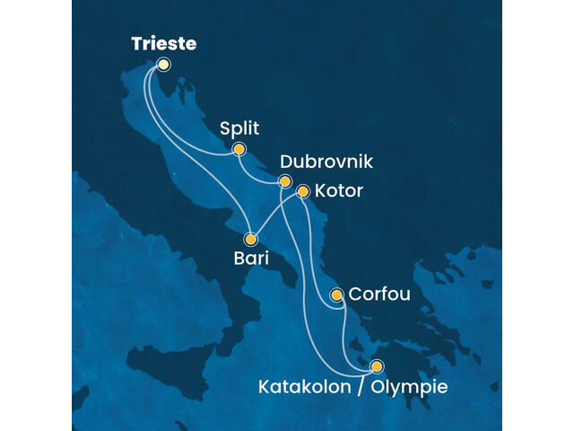 Italie, Montenegro, Grèce, Croatie avec le Costa Deliziosa