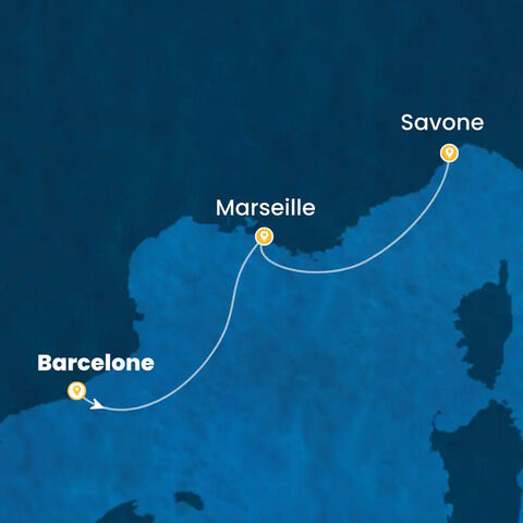 Espagne, France, Italie à bord du Costa Diadema