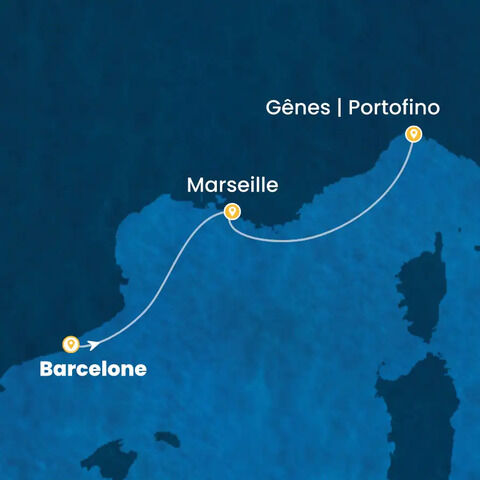 Espagne, France, Italie à bord du Costa Smeralda