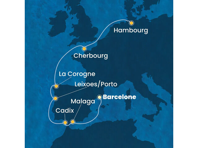 Espagne, Portugal, France, Allemagne à bord du Costa Favolosa