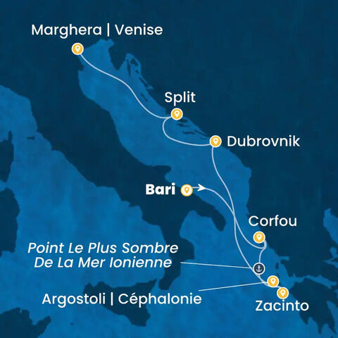 Italie, Grèce, Croatie à bord du Costa Deliziosa