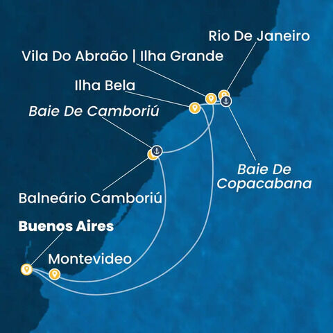 Argentine, Uruguay, Brésil à bord du Costa Serena