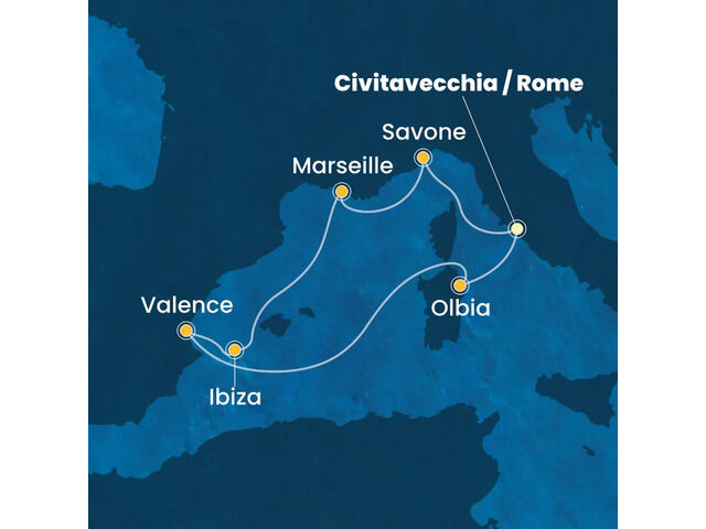 Italie, France, Baléares, Espagne à bord du Costa Pacifica
- 1