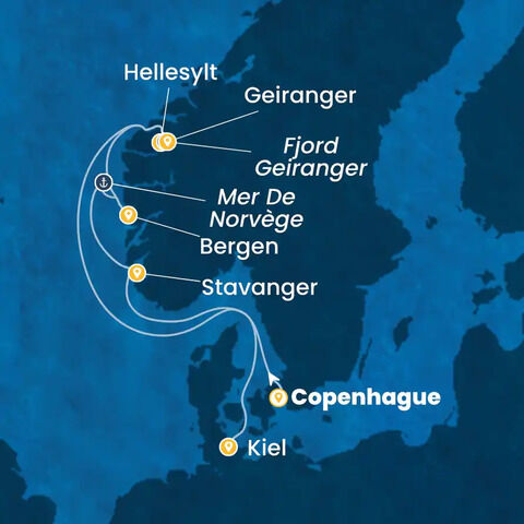 Danemark, Norvège, Allemagne à bord du Costa Diadema