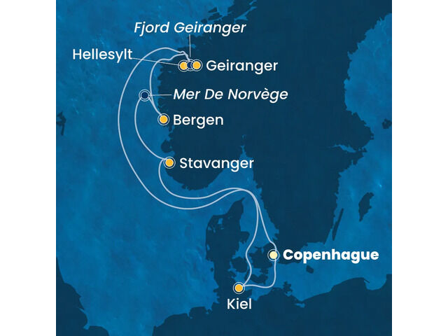 Danemark, Norvège, Allemagne à bord du Costa Diadema