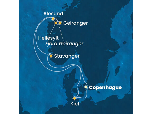 Danemark, Norvège, Allemagne à bord du Costa Diadema
