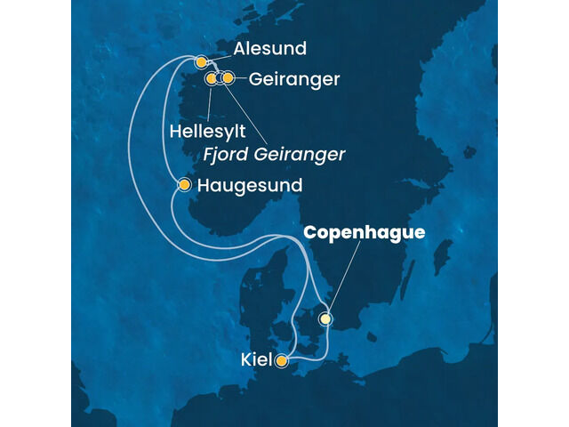 Danemark, Norvège, Allemagne à bord du Costa Diadema