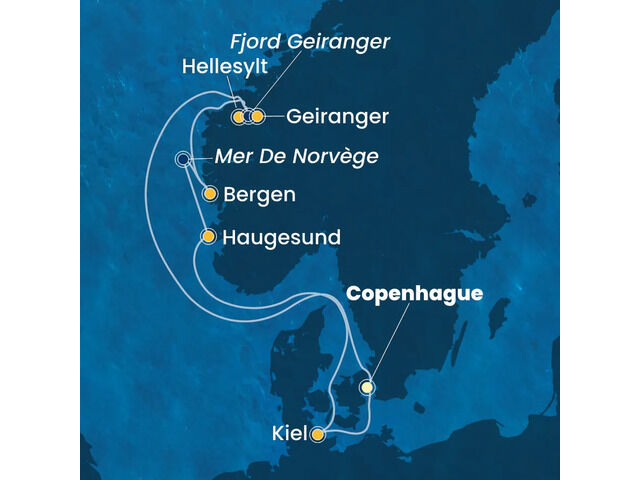 Danemark, Norvège, Allemagne à bord du Costa Diadema