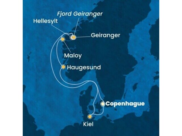 Danemark, Norvège, Allemagne à bord du Costa Diadema