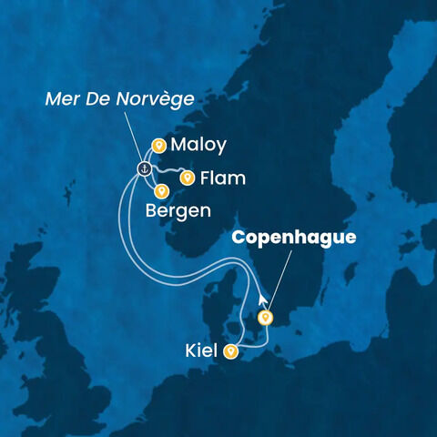 Danemark, Norvège, Allemagne à bord du Costa Diadema