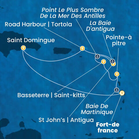 Antilles, Iles Vierges à bord du Costa Favolosa