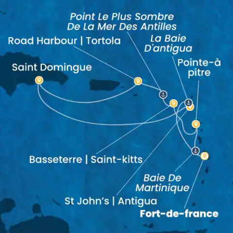 Antilles, Iles Vierges à bord du Costa Favolosa