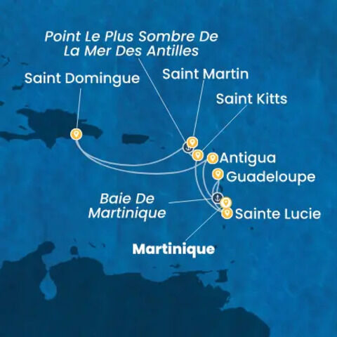 Antilles, Iles Vierges, Rép.Dominicaine à bord du Costa Favolosa