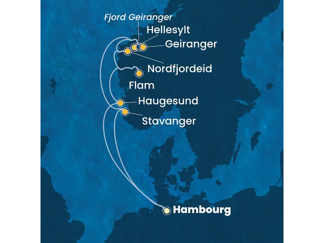 Allemagne, Norvège à bord du Costa Favolosa