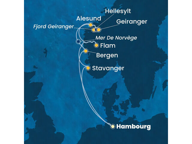 Allemagne, Norvège à bord du Costa Favolosa