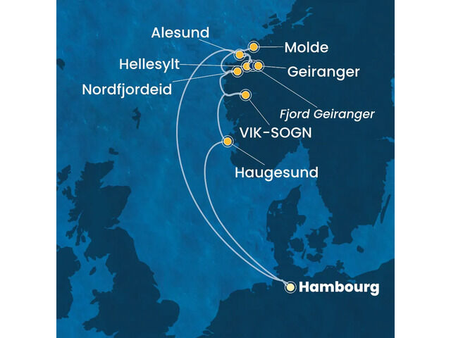 Allemagne, Norvège à bord du Costa Favolosa