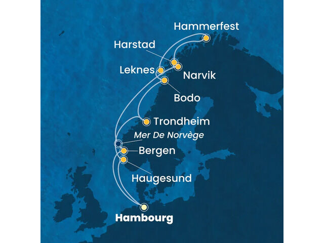Allemagne, Norvège à bord du Costa Favolosa