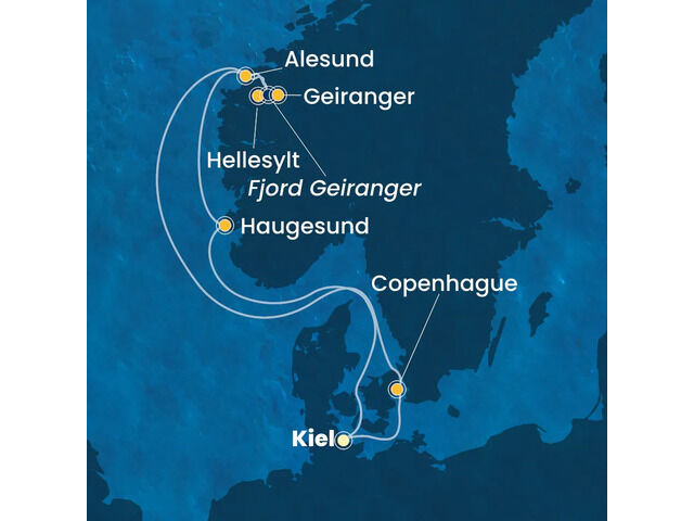 Allemagne, Danemark, Norvège à bord du Costa Diadema